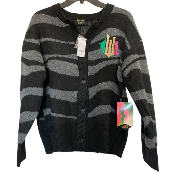 Wicked Paul Tazewell Graphic Black Button Cardigan Size Small NWT - Picture 3 of 5